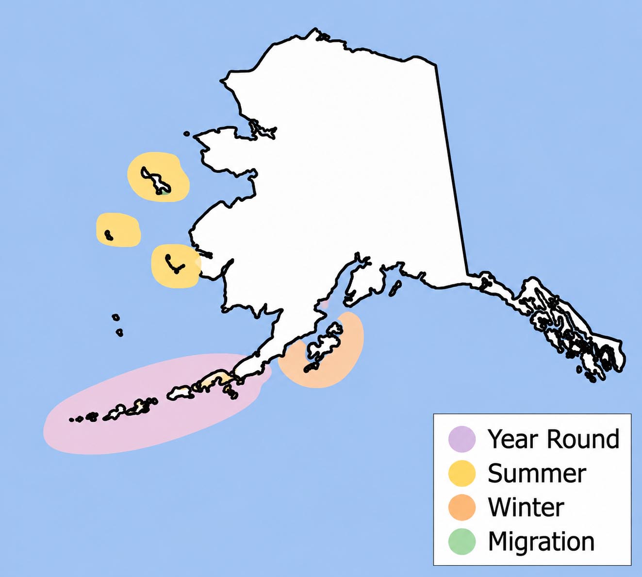 Crested Auklet Range